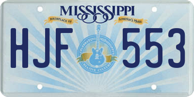 MS license plate HJF553