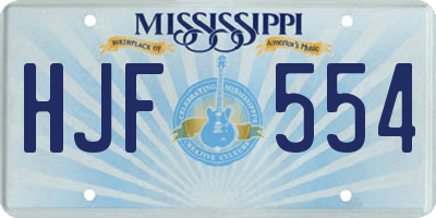 MS license plate HJF554
