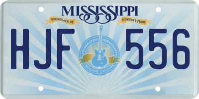 MS license plate HJF556