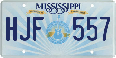 MS license plate HJF557