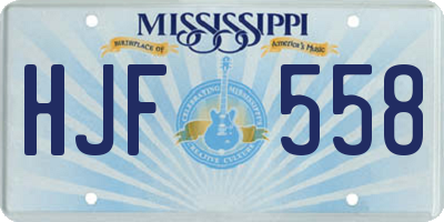 MS license plate HJF558