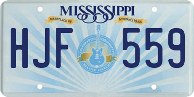 MS license plate HJF559