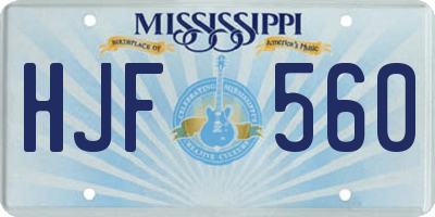 MS license plate HJF560