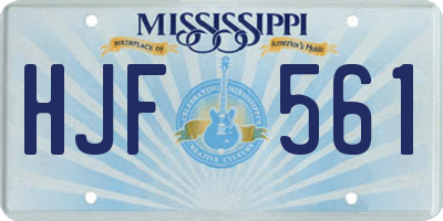 MS license plate HJF561