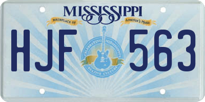 MS license plate HJF563