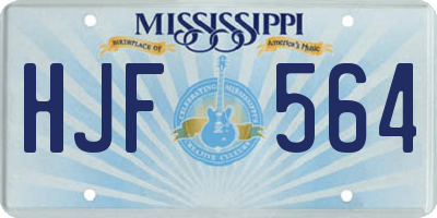 MS license plate HJF564