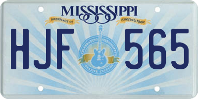 MS license plate HJF565