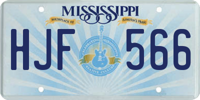 MS license plate HJF566