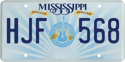 MS license plate HJF568