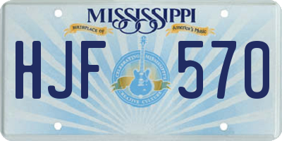 MS license plate HJF570