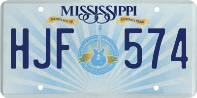 MS license plate HJF574