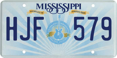 MS license plate HJF579