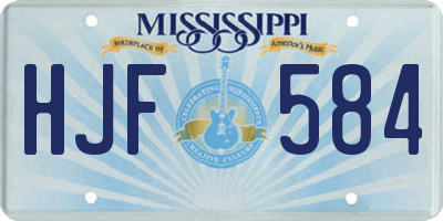 MS license plate HJF584