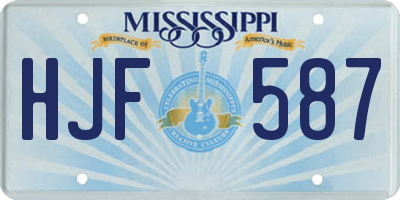 MS license plate HJF587