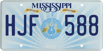 MS license plate HJF588