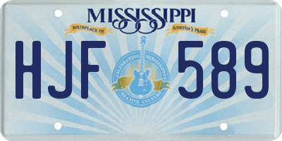 MS license plate HJF589