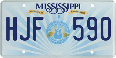 MS license plate HJF590