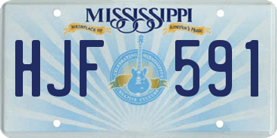 MS license plate HJF591