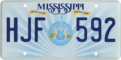 MS license plate HJF592