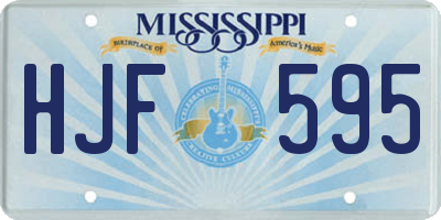 MS license plate HJF595