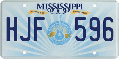 MS license plate HJF596