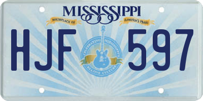 MS license plate HJF597