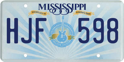 MS license plate HJF598