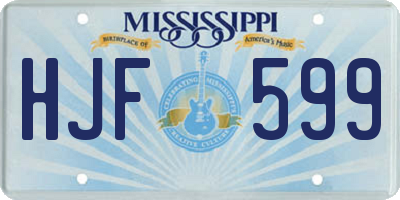 MS license plate HJF599