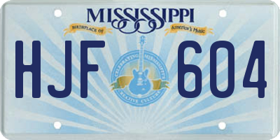 MS license plate HJF604