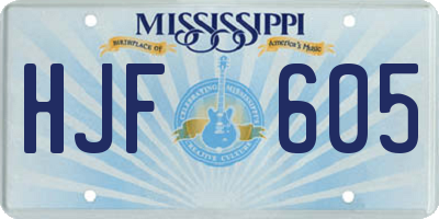 MS license plate HJF605