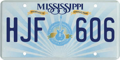 MS license plate HJF606