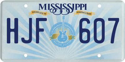 MS license plate HJF607