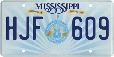 MS license plate HJF609