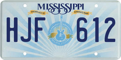 MS license plate HJF612