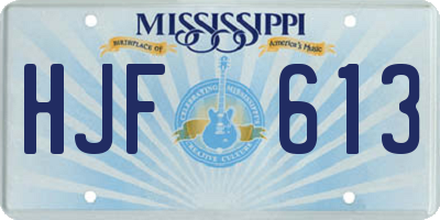 MS license plate HJF613