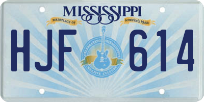 MS license plate HJF614