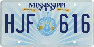 MS license plate HJF616
