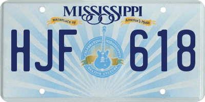 MS license plate HJF618
