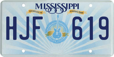 MS license plate HJF619