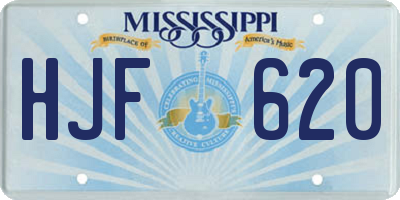 MS license plate HJF620