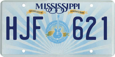 MS license plate HJF621