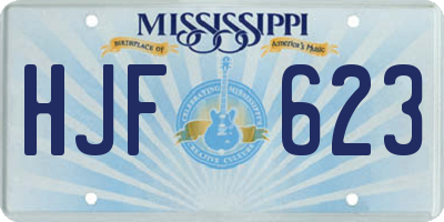 MS license plate HJF623