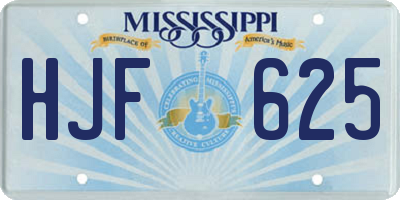 MS license plate HJF625