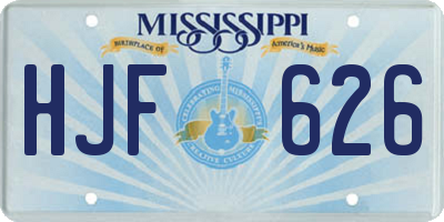 MS license plate HJF626