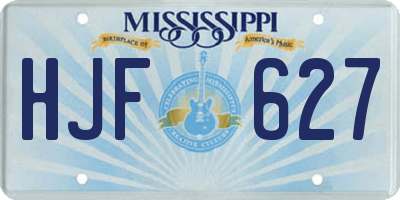 MS license plate HJF627