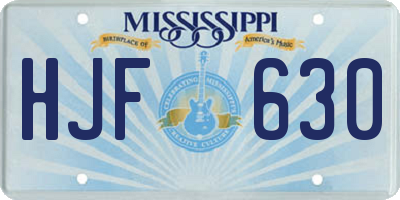 MS license plate HJF630