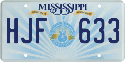 MS license plate HJF633