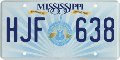 MS license plate HJF638