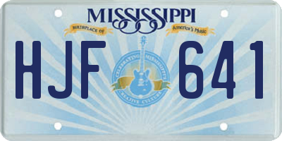 MS license plate HJF641