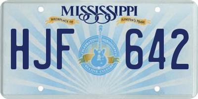 MS license plate HJF642